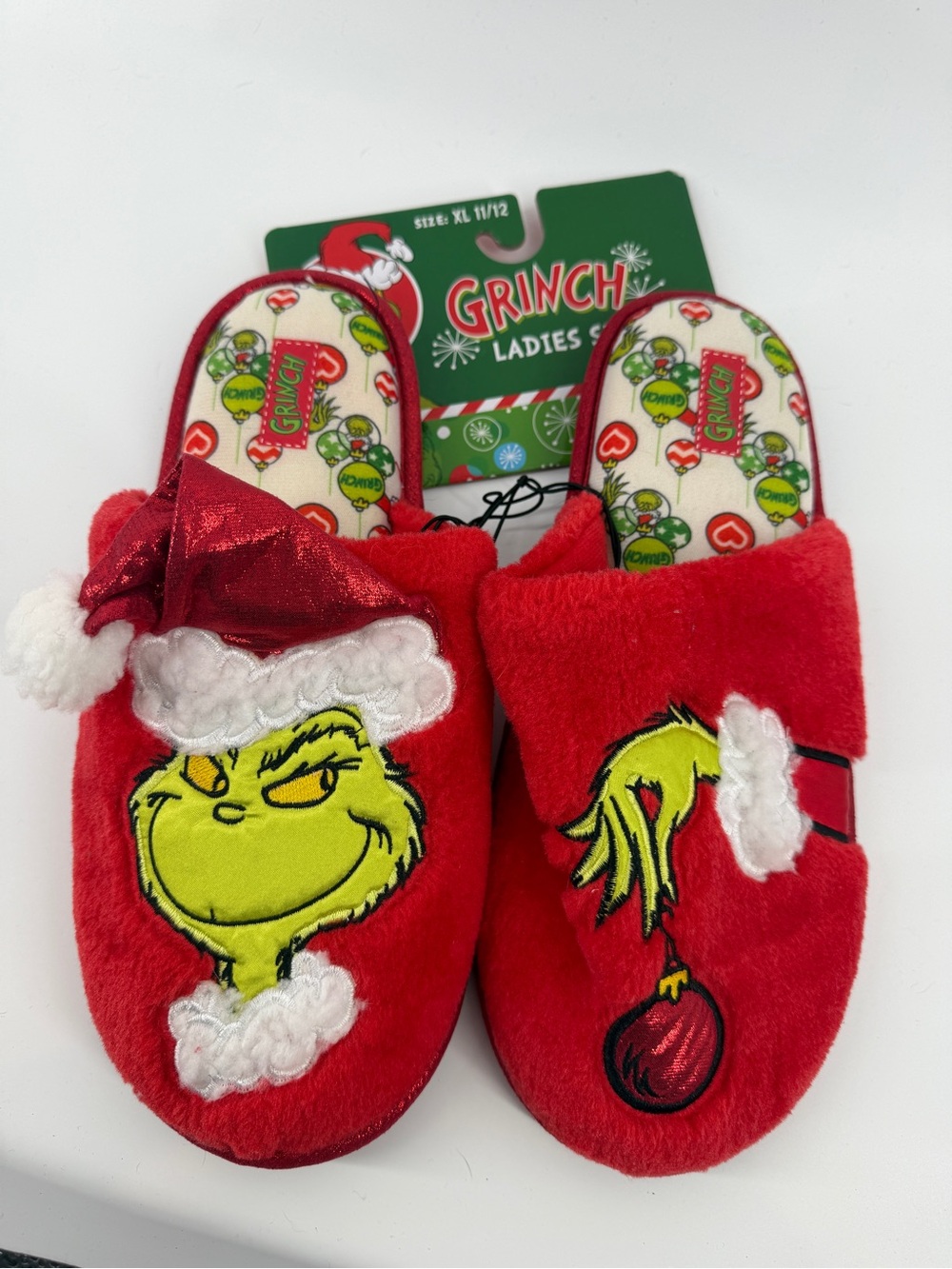 NWT Dr. Seuss Grinch Plush Slippers | Cozy Christmas House Shoes